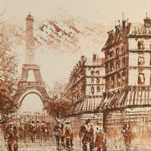 Peinture sur toile Panorama De Paris Dans Les Tons De Beige – Image 1