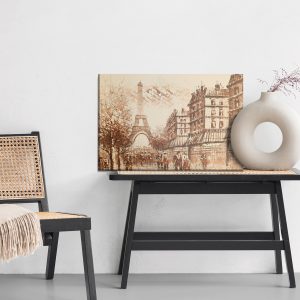 Peinture sur toile Panorama De Paris Dans Les Tons De Beige – Image 6
