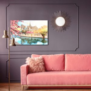 Peinture sur toile Cathédrale Notre-Dame Peinte À L'aquarelle – Image 4