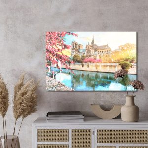 Peinture sur toile Cathédrale Notre-Dame Peinte À L'aquarelle – Image 3