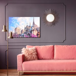 Peinture sur toile Cathédrale Notre-Dame Parmi Les Fleurs – Image 4