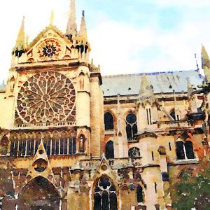 Peinture sur toile La Cathédrale Notre-Dame Peinte – Image 1