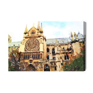 Peinture sur toile La Cathédrale Notre-Dame Peinte – Image 2