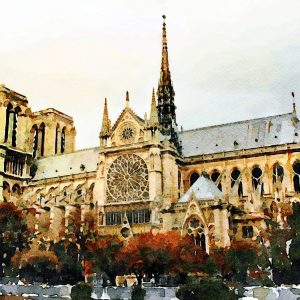 Peinture sur toile La Cathédrale Notre-Dame Peinte – Image 1