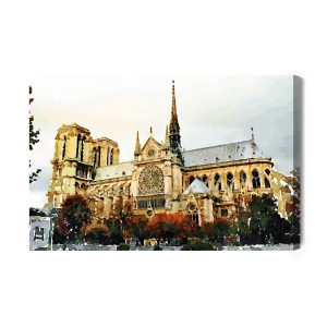 Peinture sur toile La Cathédrale Notre-Dame Peinte – Image 2