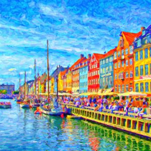 Peinture sur toile Le Canal Nyhavn Au Centre De Copenhague – Image 1