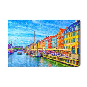 Peinture sur toile Le Canal Nyhavn Au Centre De Copenhague – Image 2