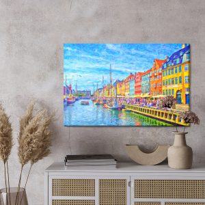 Peinture sur toile Le Canal Nyhavn Au Centre De Copenhague – Image 3