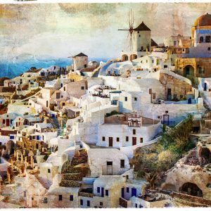 Peinture sur toile Architecture De Santorin – Image 1