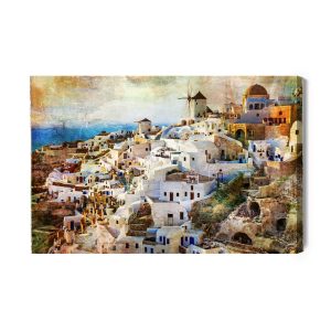 Peinture sur toile Architecture De Santorin – Image 2