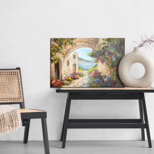 Peinture sur toile Maison Au Bord De La Mer Et Des Fleurs – Image 6