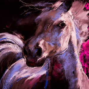 Peinture sur toile Un Cheval Aux Couleurs Pastel – Image 1