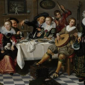 Peinture sur toile Isack Elyas "Joyeuse Compagnie" Reproduction – Image 1