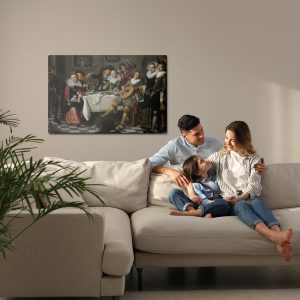 Peinture sur toile Isack Elyas "Joyeuse Compagnie" Reproduction – Image 7