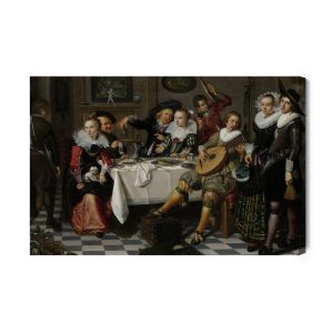 Peinture sur toile Isack Elyas "Joyeuse Compagnie" Reproduction – Image 2