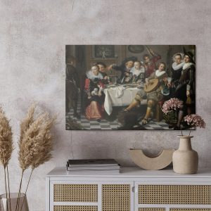 Peinture sur toile Isack Elyas "Joyeuse Compagnie" Reproduction – Image 3