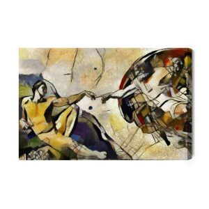 Peinture sur toile La Création D'adam Dans Le Style De Pablo Picasso – Image 2