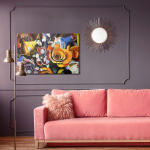 Peinture sur toile Fleurs Dans Un Style Cubiste – Image 4