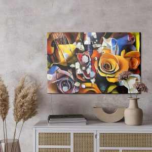 Peinture sur toile Fleurs Dans Un Style Cubiste – Image 3