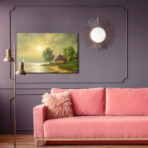 Peinture sur toile Vieille Maison Au Bord De L'eau – Image 4