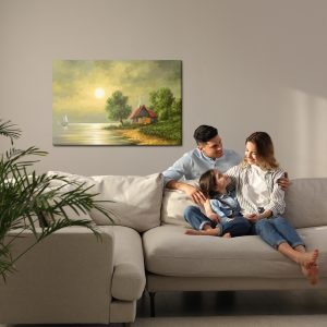 Peinture sur toile Vieille Maison Au Bord De L'eau – Image 7