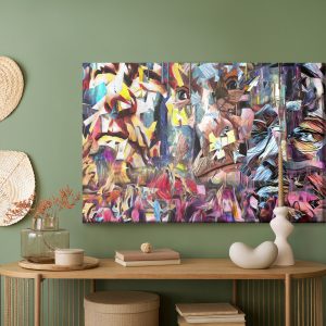 Peinture sur toile Abstraction Futuriste Colorée – Image 5