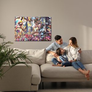 Peinture sur toile Abstraction Futuriste Colorée – Image 7