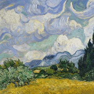 Peinture sur toile Vincent Van Gogh "Champ De Blé Aux Cyprès" Reproduction – Image 1