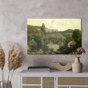 Peinture sur toile Reproduction "Vue D'ornans" De Gustave Courbet – Image 3