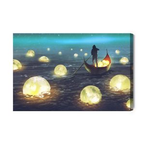 Peinture sur toile Pêche Aux Lunes En Mer – Image 2