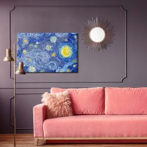 Peinture sur toile Nuit Étoilée À La Manière De Vincent Van Gogh – Image 4