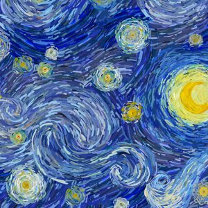 Peinture sur toile Nuit Étoilée À La Manière De Vincent Van Gogh – Image 1