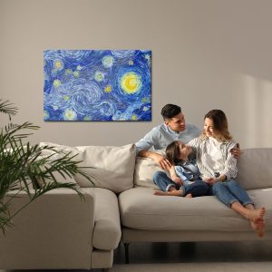 Peinture sur toile Nuit Étoilée À La Manière De Vincent Van Gogh – Image 7