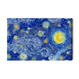 Peinture sur toile Nuit Étoilée À La Manière De Vincent Van Gogh – Image 2