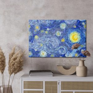 Peinture sur toile Nuit Étoilée À La Manière De Vincent Van Gogh – Image 3