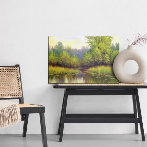 Peinture sur toile Paysage De Printemps Avec Un Lac – Image 6