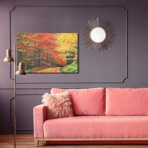 Peinture sur toile Chemin Dans La Forêt D'automne – Image 4
