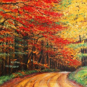 Peinture sur toile Chemin Dans La Forêt D'automne – Image 1