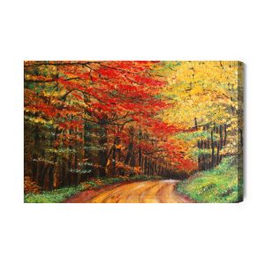 Peinture sur toile Chemin Dans La Forêt D'automne – Image 2