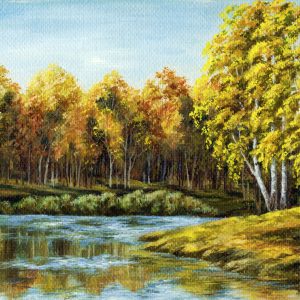 Peinture sur toile Paysage Avec Un Lac – Image 1