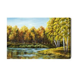 Peinture sur toile Paysage Avec Un Lac – Image 2