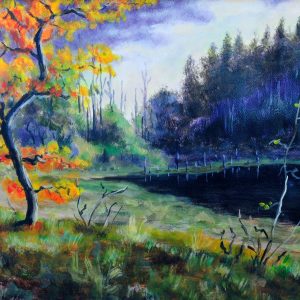 Peinture sur toile Forêt D'automne Le Soir – Image 1