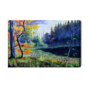 Peinture sur toile Forêt D'automne Le Soir – Image 2