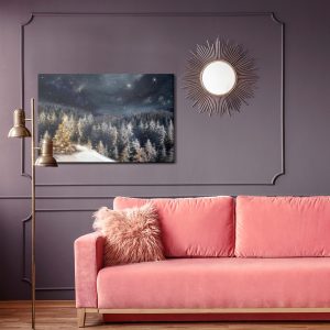 Peinture sur toile Forêt D'hiver La Nuit – Image 4