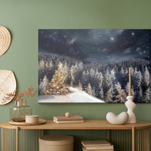 Peinture sur toile Forêt D'hiver La Nuit – Image 5
