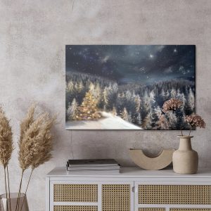Peinture sur toile Forêt D'hiver La Nuit – Image 3