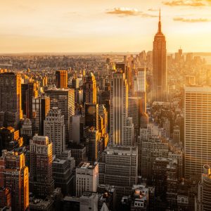 Peinture sur toile Coucher De Soleil À New York – Image 1
