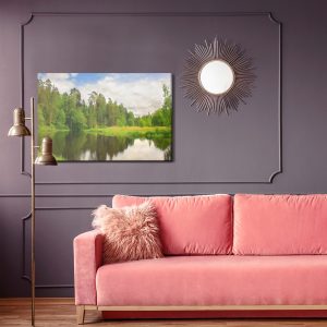 Peinture sur toile Paysage Forestier Avec Lac – Image 4