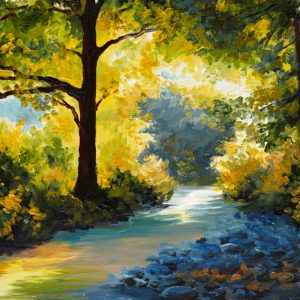 Peinture sur toile Un Paysage Forestier Comme Peint – Image 1