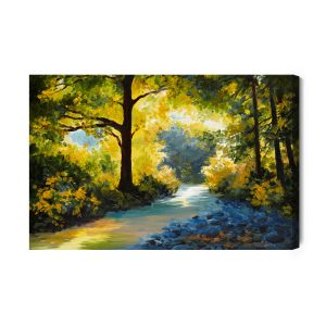 Peinture sur toile Un Paysage Forestier Comme Peint – Image 2